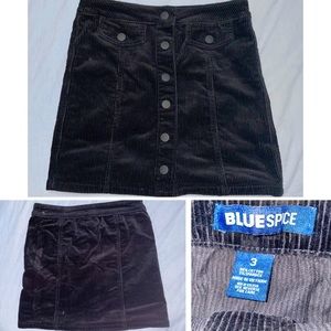 SOLD-Black Corduroy Mini Skirt